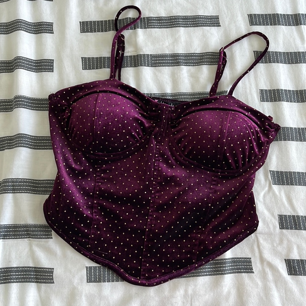 Purple Velvet Corset Top L